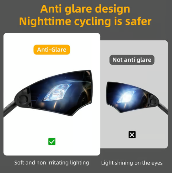 Ρυθμιζόμενος 360° καθρέφτης ποδηλάτου με τιμόνι και αντιθαμβωτικό γυαλί